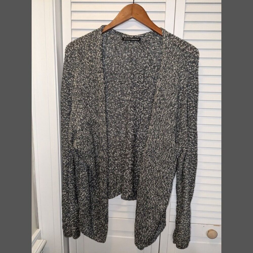 90s Grunge Brandy Melville Gray Marled Open Cardigan Sweater One Size